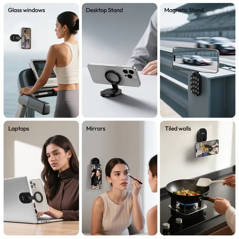 Magnetic Phone Mount - Suction Grip & Adjustable Angles For Hands-Free Filming