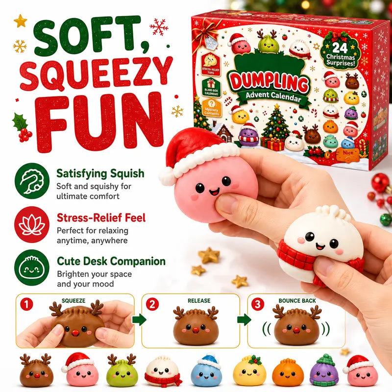 Dumpling Squishy Advent Calendar - 24 Mystery Surprises for a Fun Christmas Countdown