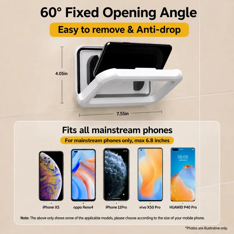 Waterproof Shower Phone Holder for Bathrooms, Adjustable 4-7 in Device Mount | Buy 1 Get 1 Free