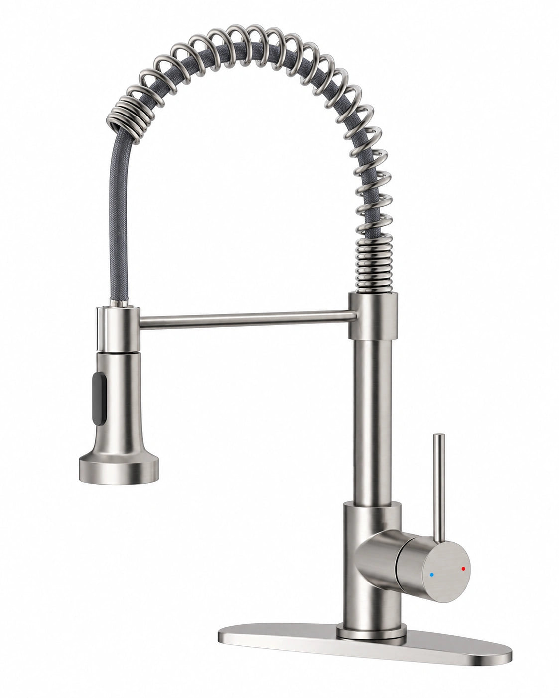 Kitchen Faucet with Pull Down Sprayer Brushed Nickel Single Handle Compact