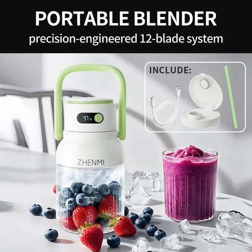 Cordless Blender – 33oz Two-Serving Capacity for Smoothies Anywhere