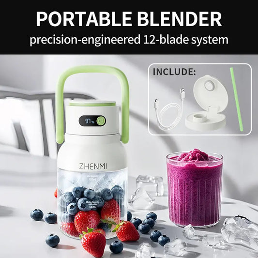 Cordless Blender – 33oz Two-Serving Capacity for Smoothies Anywhere