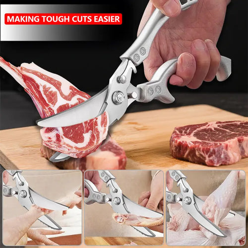 Heavy-Duty Kitchen Shears - Sharp Stainless Steel Blades With Ergonomic Grip For Effortless Food Preparation