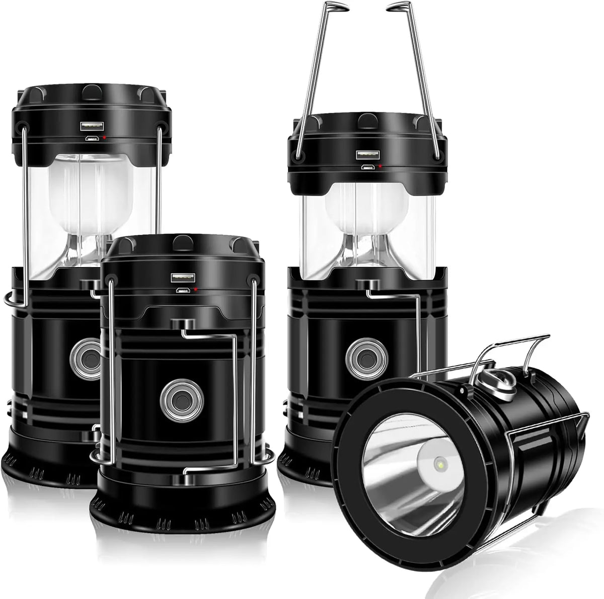 Ultra-Bright Solar Rechargeable LED Camping Lantern & Flashlight