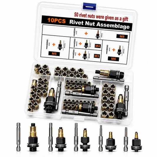 Heavy-Duty Hand Rivet Nut Tool Kit - Fast & Effortless Thread Fastening