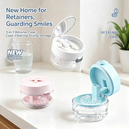 Retainer Cleaning Case - Clean, Soak, Drain & Store in One