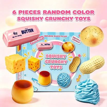 Crunchy ASMR Squishy Set - Block-Filled Sensory Toys for Satisfying Squeeze & Crunch