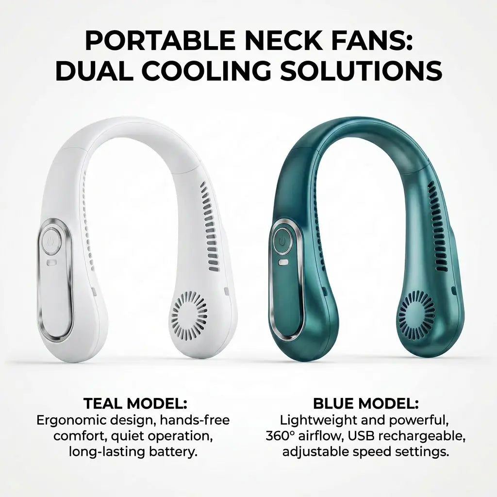 Portable Neck Fan - 5-Speed Hands-Free Cooling For Hot Days