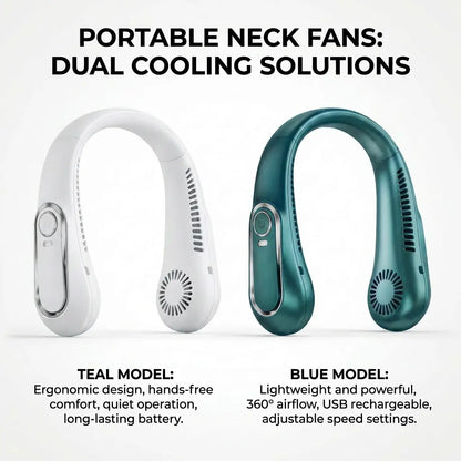 Portable Neck Fan - 5-Speed Hands-Free Cooling For Hot Days