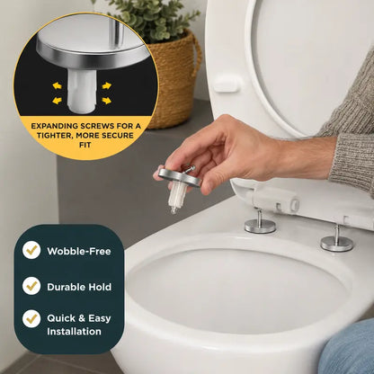 Toilet Seat Expansion Bolts - Top-Mount Lock for a Stable, Wobble-Free Seat
