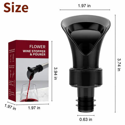 2-in-1 Petal Wine Pourer & Airtight Stopper - No Drips, Instant Freshness