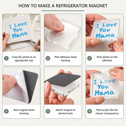 Magnetic Photo Frames - Peel & Stick Acrylic For Personalized Memories