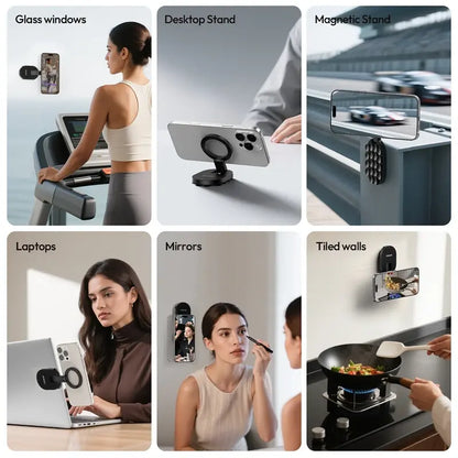 Magnetic Phone Mount - Suction Grip & Adjustable Angles For Hands-Free Filming