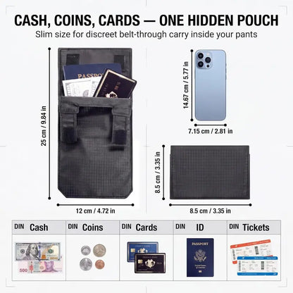 Anti-Theft Passport Pouch - Slim Hidden Storage for Safer Travel