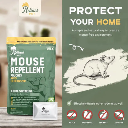 Mouse Repellent Pouches - Peppermint Oil Scent Barrier For Cars & Garages