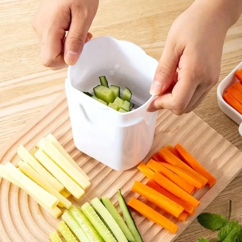 2-in-1 French Fry Cutter - Push-Down Grid Design For Perfect Homemade Fries