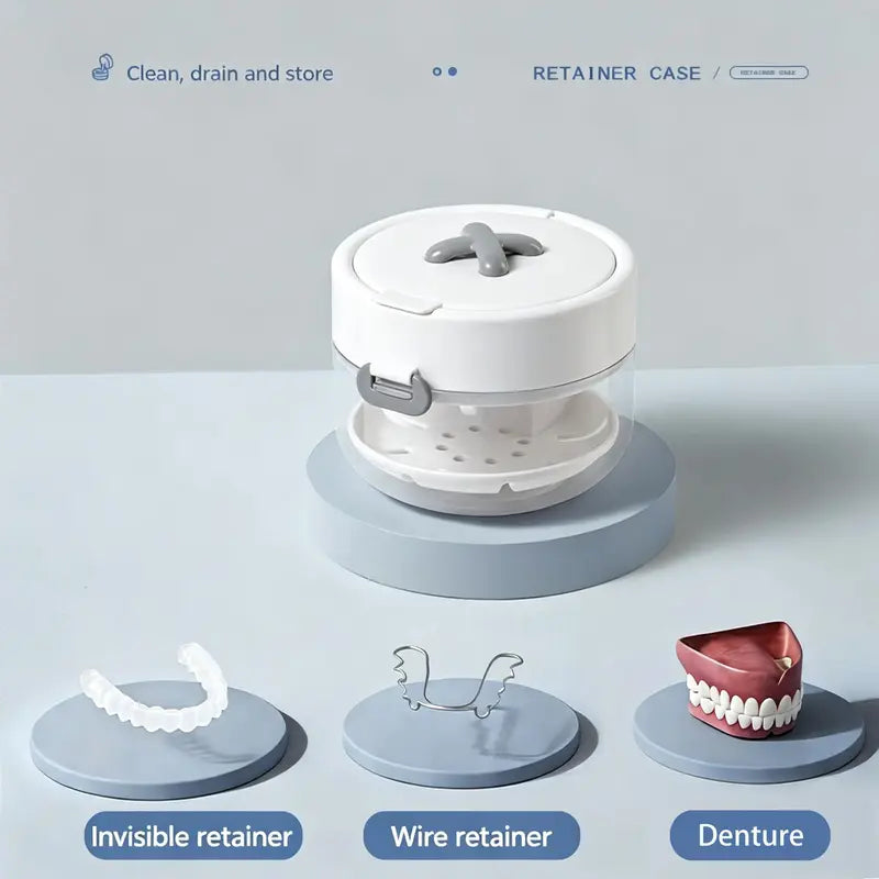 Retainer Cleaning Case - Clean, Soak, Drain & Store in One