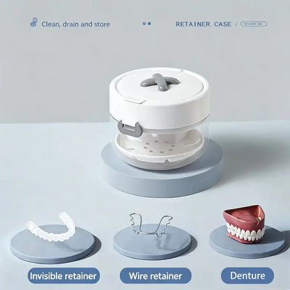 Retainer Cleaning Case - Clean, Soak, Drain & Store in One