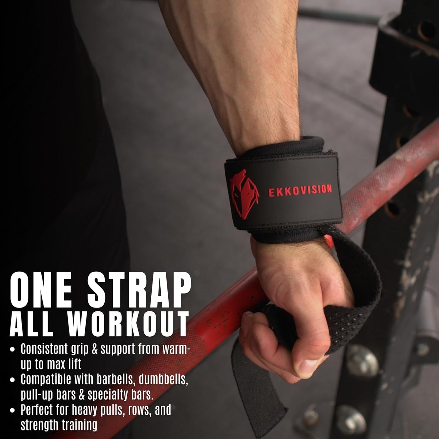 Pro D-Ring Lifting Straps with Non-Slip Grip & Cushioned Wrist Support for Heavy Pulls