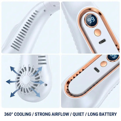 Portable Neck Fan - 5-Speed Hands-Free Cooling For Hot Days
