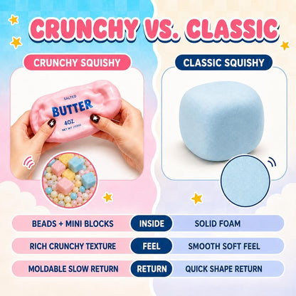 Crunchy ASMR Squishy Set - Block-Filled Sensory Toys for Satisfying Squeeze & Crunch