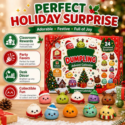Dumpling Squishy Advent Calendar - 24 Mystery Surprises for a Fun Christmas Countdown