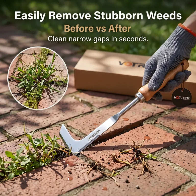 Crevice Weeder – 3-Edge Blade For Clearing Weeds Between Pavers