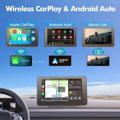 Instant Wireless CarPlay & Android Auto Touchscreen – Plug & Play Smart Car Display