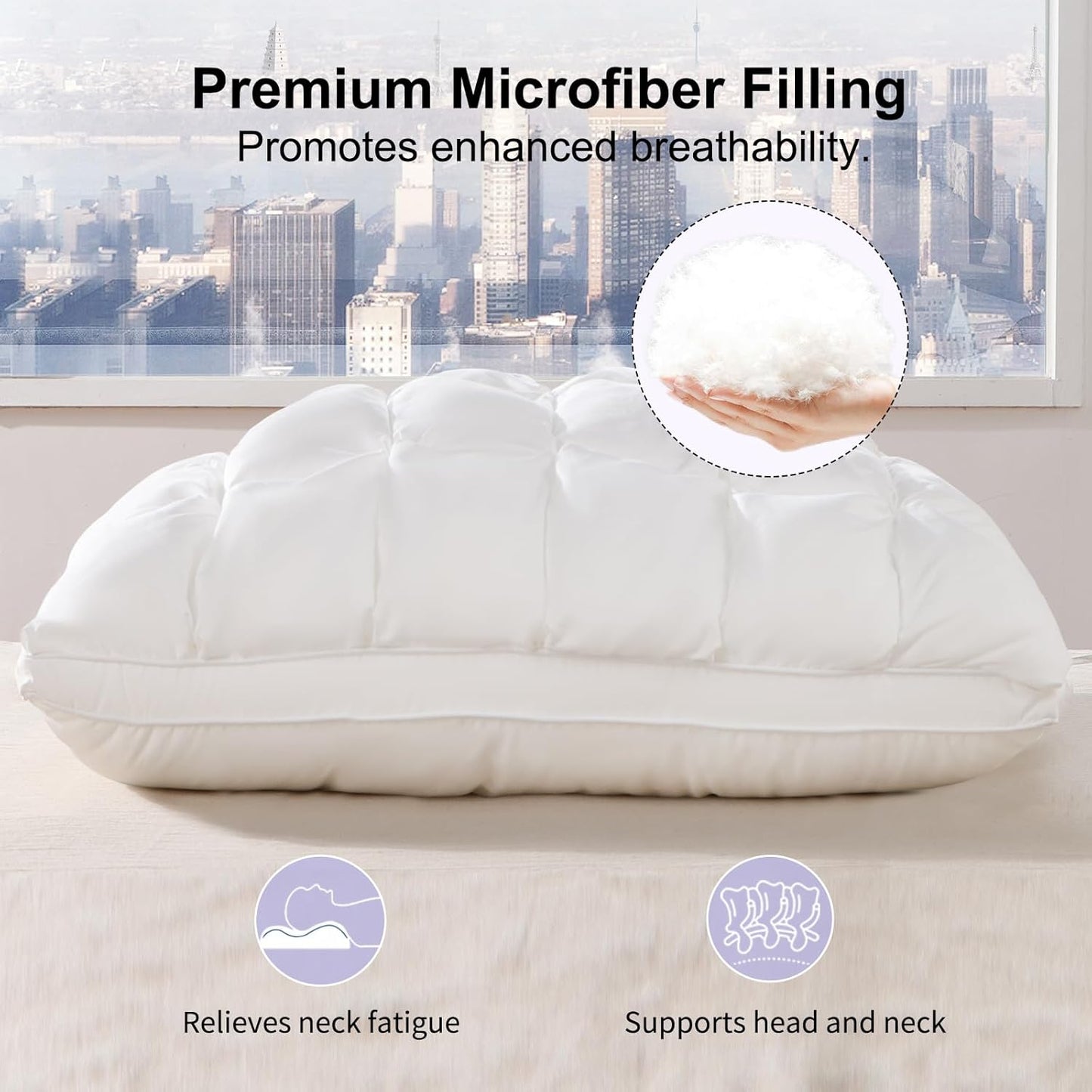 Sleep on a Cloud: The Ultimate Soft Quilted Puff Grid Pillow