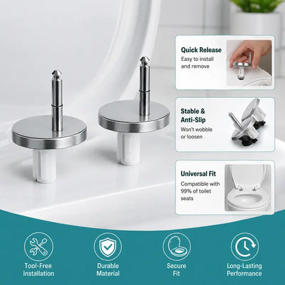 Toilet Seat Expansion Bolts - Top-Mount Lock for a Stable, Wobble-Free Seat