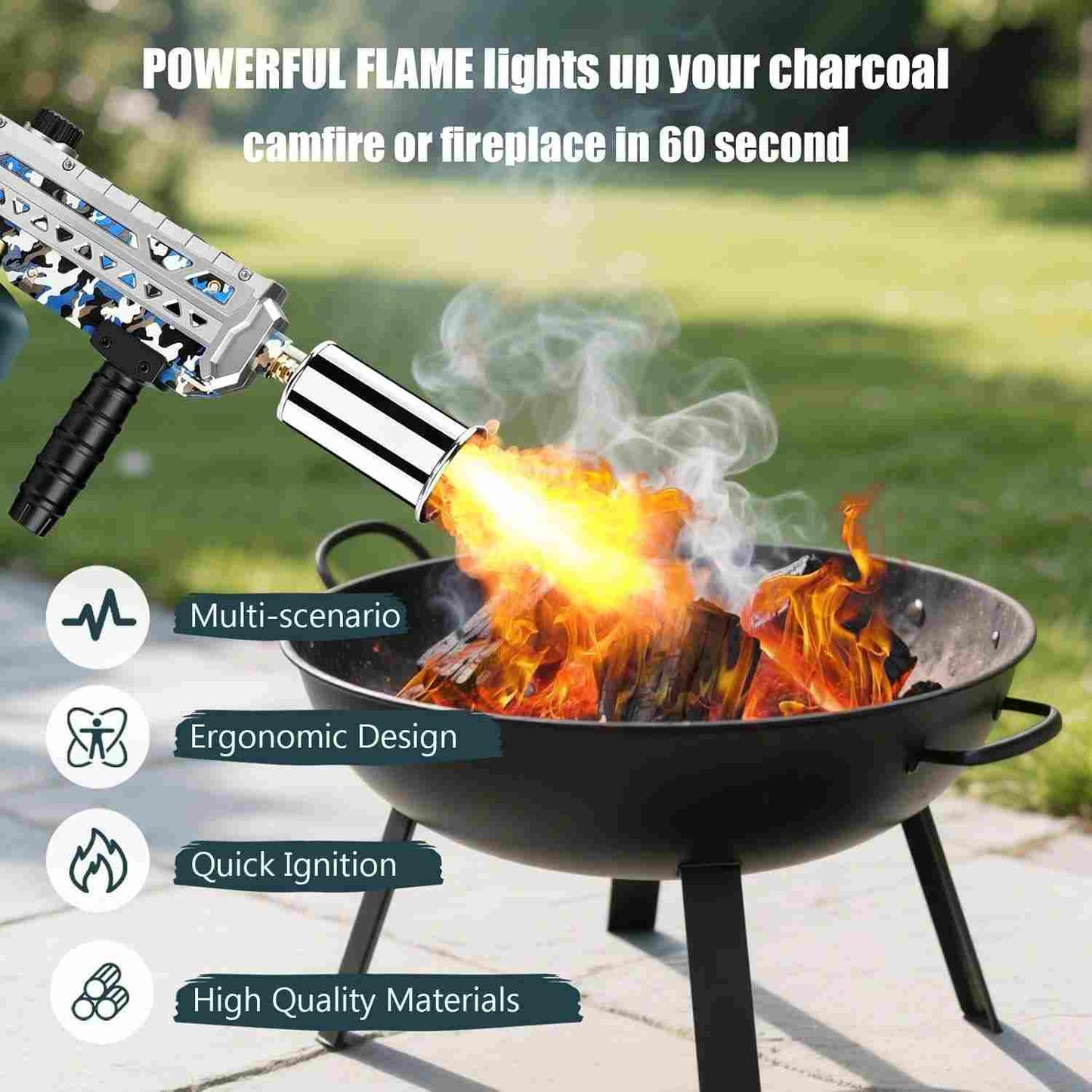 Powerful Propane Torch Flamethrower with Instant Piezo Ignition