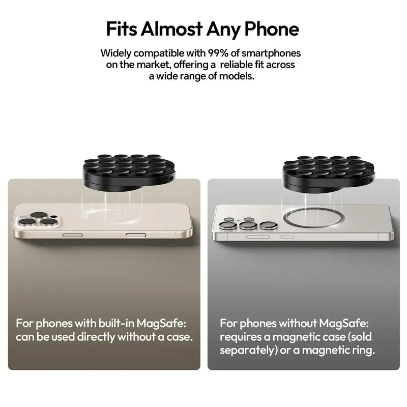 Magnetic Phone Mount - Suction Grip & Adjustable Angles For Hands-Free Filming
