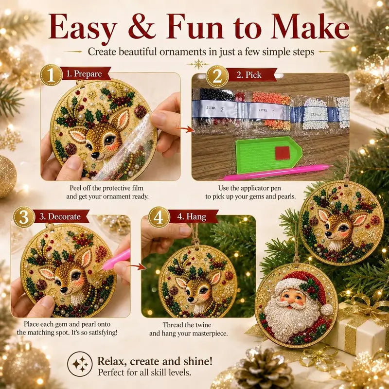 Christmas Diamond Painting Ornaments - DIY Sparkle Craft For Festive Tree Decor