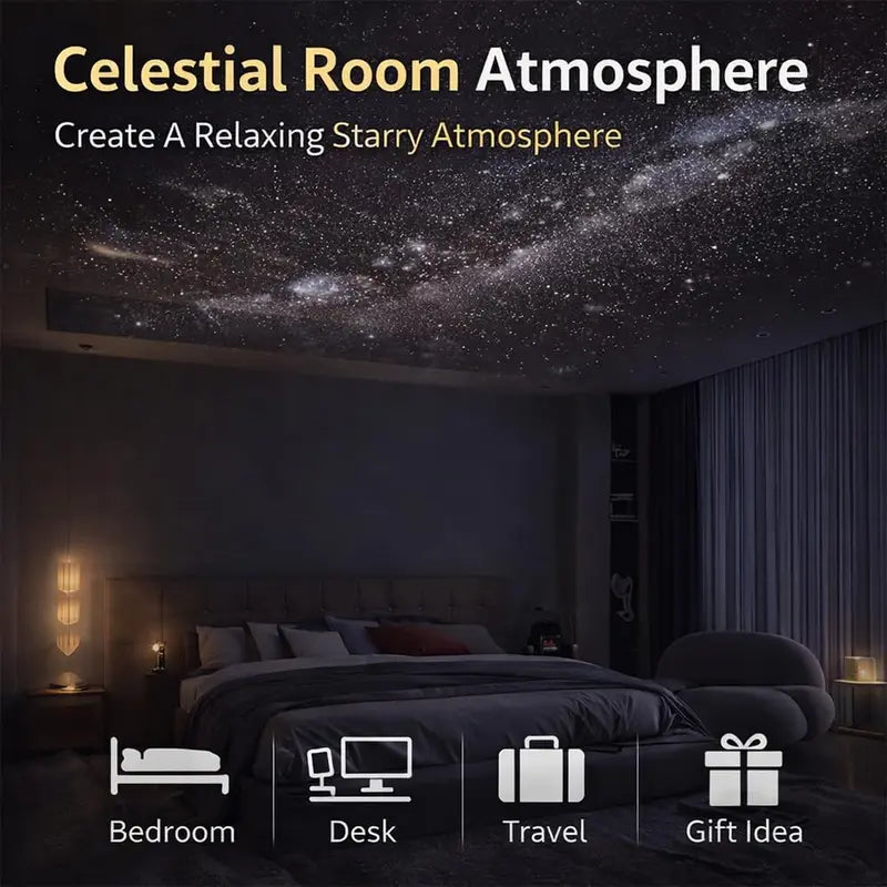 2-in-1 Galaxy Projector Night Light - 12 Projection Scenes For Instant Room Ambiance