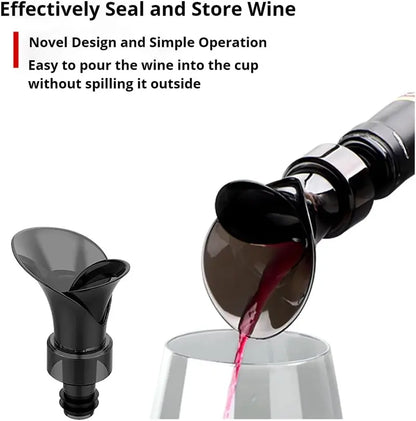 2-in-1 Petal Wine Pourer & Airtight Stopper - No Drips, Instant Freshness