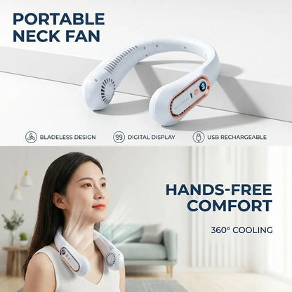 Portable Neck Fan - 5-Speed Hands-Free Cooling For Hot Days