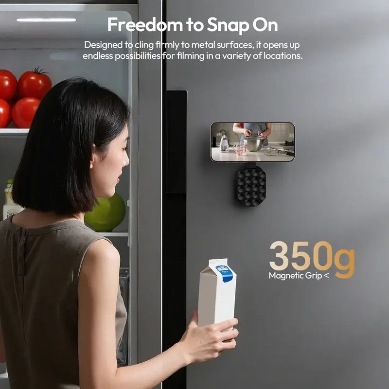Magnetic Phone Mount - Suction Grip & Adjustable Angles For Hands-Free Filming