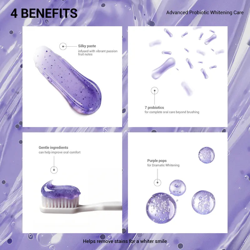 Purple Whitening Toothpaste – 7-Probiotic Formula For A Brighter, Fresher Smile