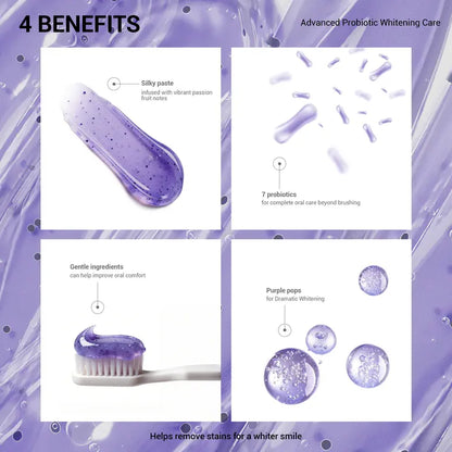 Purple Whitening Toothpaste – 7-Probiotic Formula For A Brighter, Fresher Smile