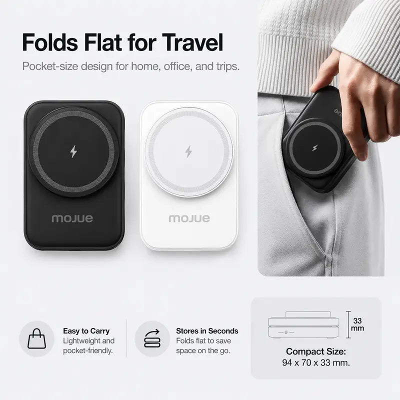 3-in-1 Foldable Wireless Charger - Qi2 15W Fast Charging For Everyday Essentials