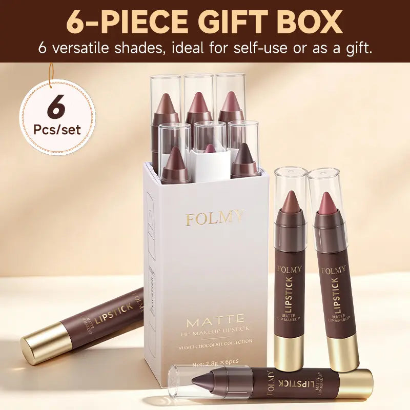 Matte Lipstick Set – 6 Brown Shades For Every Lip Look