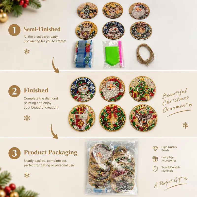 Christmas Diamond Painting Ornaments - DIY Sparkle Craft For Festive Tree Decor
