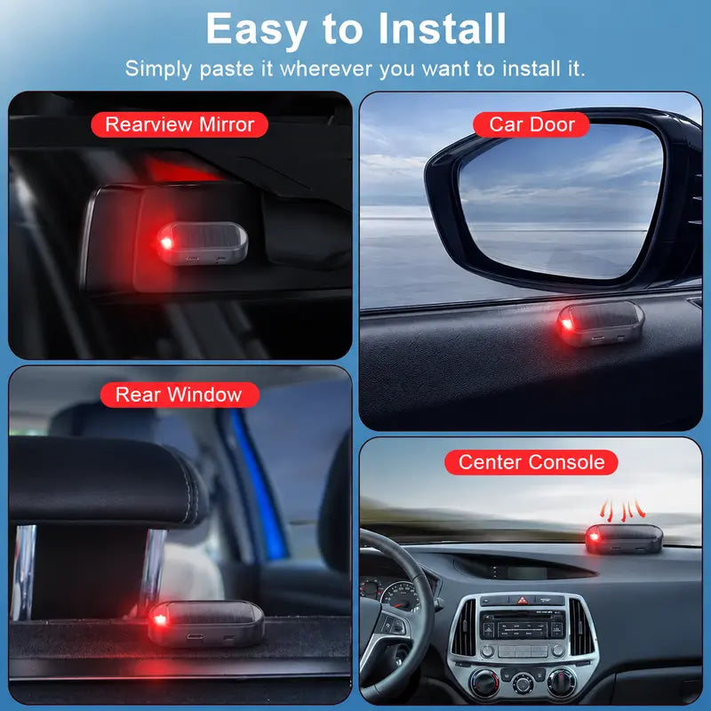 Solar Car Warning Light – Auto-Flashing Security Deterrent for Parked Cars