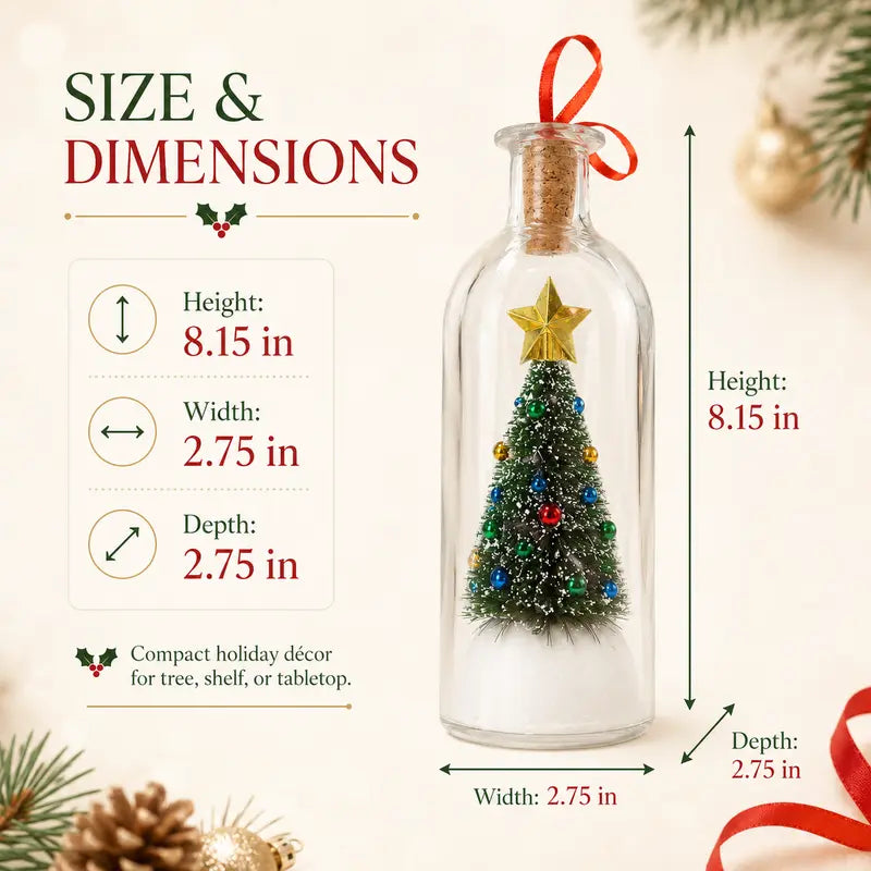 Recordable Christmas Message Bottle Ornament - Save Your Voice For A Meaningful Holiday Keepsake