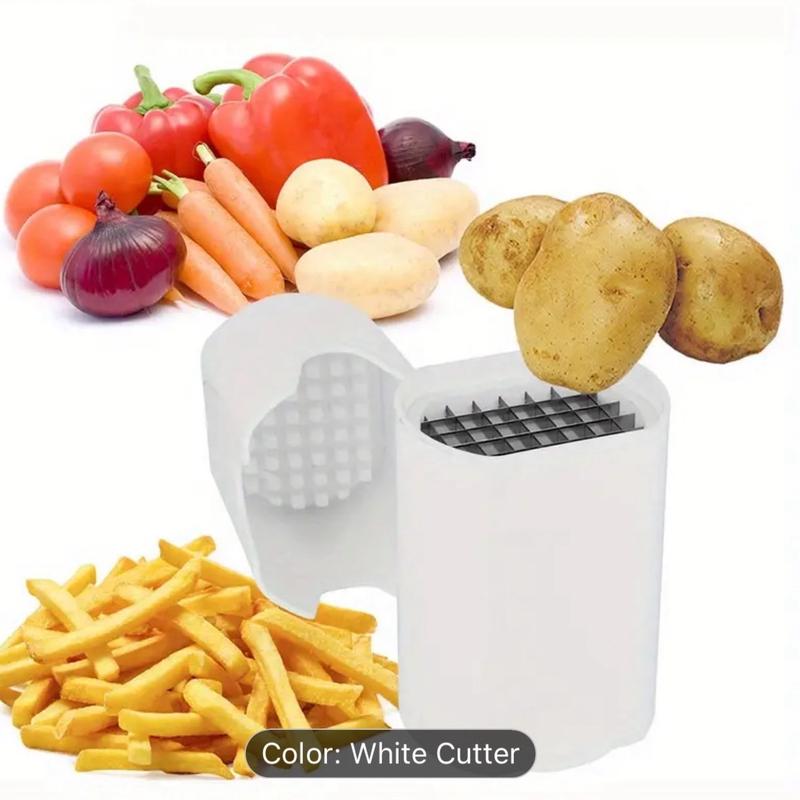 2-in-1 French Fry Cutter - Push-Down Grid Design For Perfect Homemade Fries