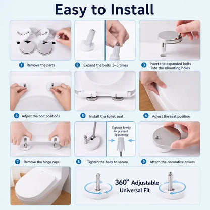 Toilet Seat Expansion Bolts - Top-Mount Lock for a Stable, Wobble-Free Seat