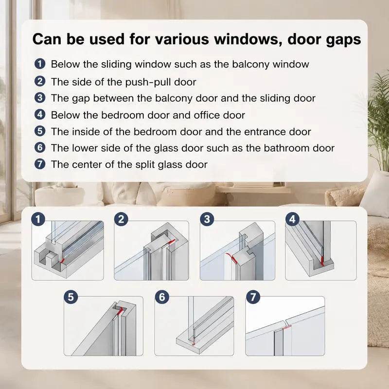Adhesive Weather Stripping - Peel & Stick Seal for Door & Window Gaps