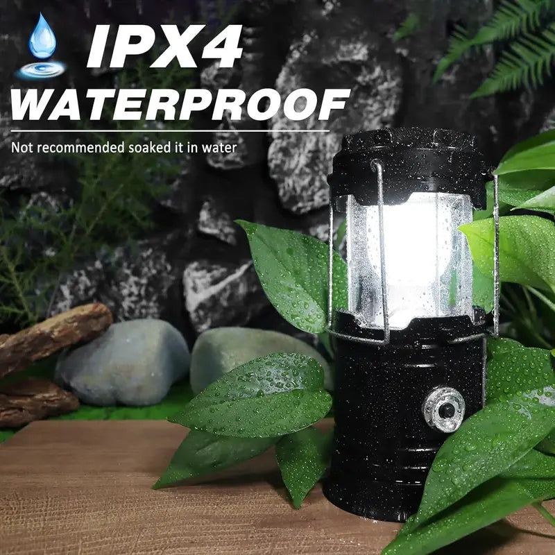 Ultra-Bright Solar Rechargeable LED Camping Lantern & Flashlight