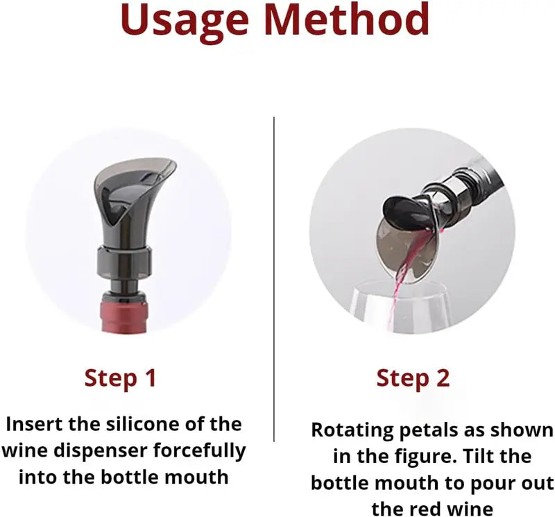 2-in-1 Petal Wine Pourer & Airtight Stopper - No Drips, Instant Freshness