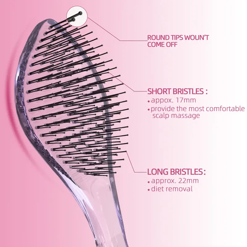 Detangling Hair Brush – Dual-Layer Flexible Bristles For Pain-Free Knot Removal